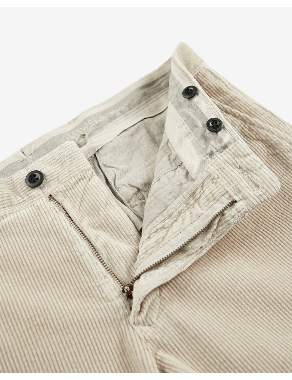 INCOTEX Pantalón Slowear pana blanco roto