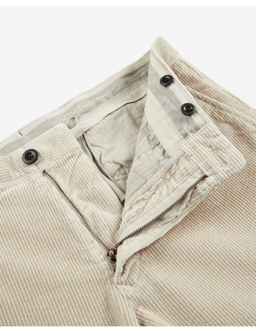 INCOTEX Pantalón Slowear pana blanco roto