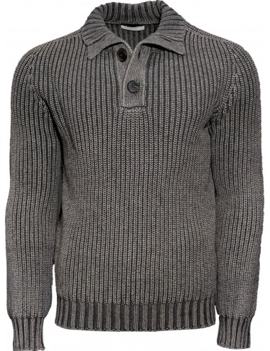 Arovescio Polo gris grafito con botones tinto Stone