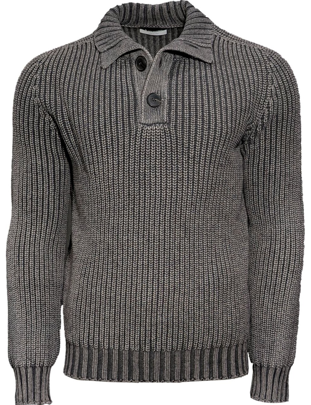 Arovescio Polo gris grafito con botones tinto Stone