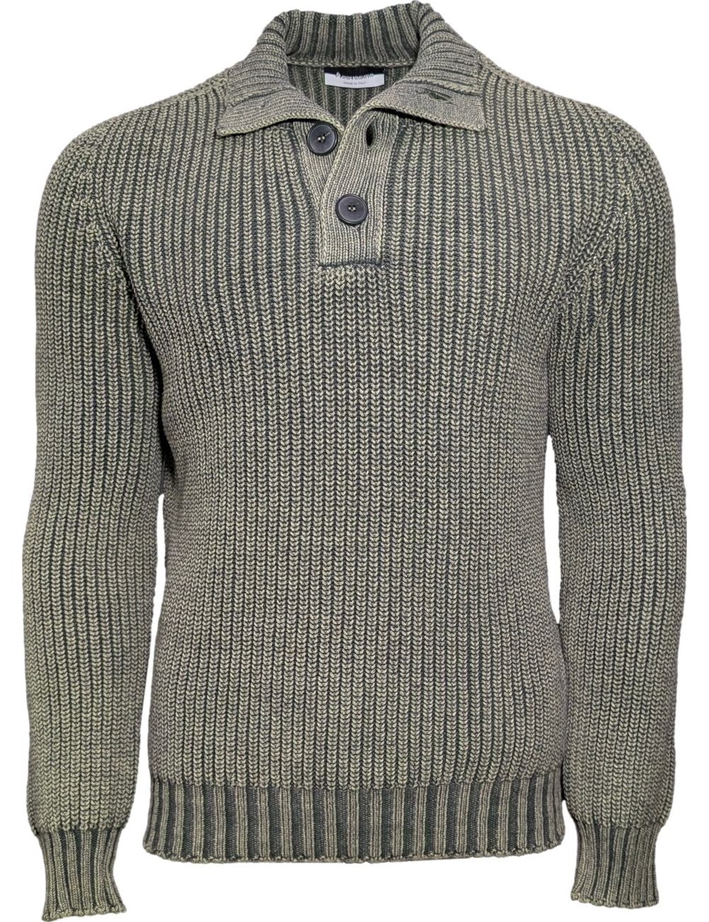 Arovescio Polo verde liquen botones tinto Stone | Ego Madrid oficial