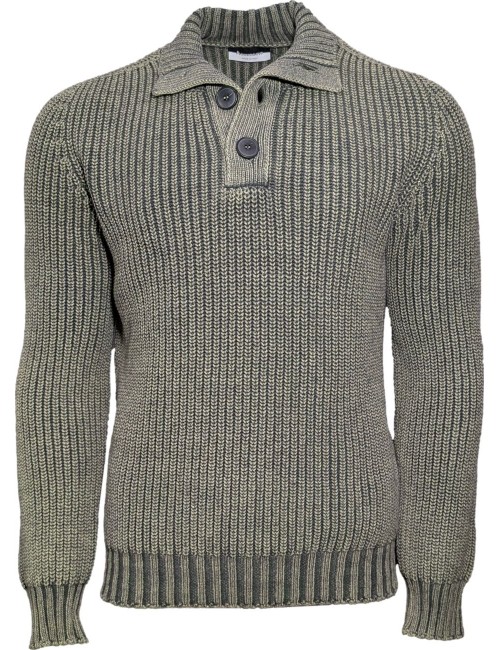 Arovescio Polo verde liquen botones tinto Stone | Ego Madrid oficial