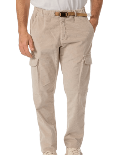 WHITE SAND pantalon cargo Bruce de pana beige claro | Ego Madrid