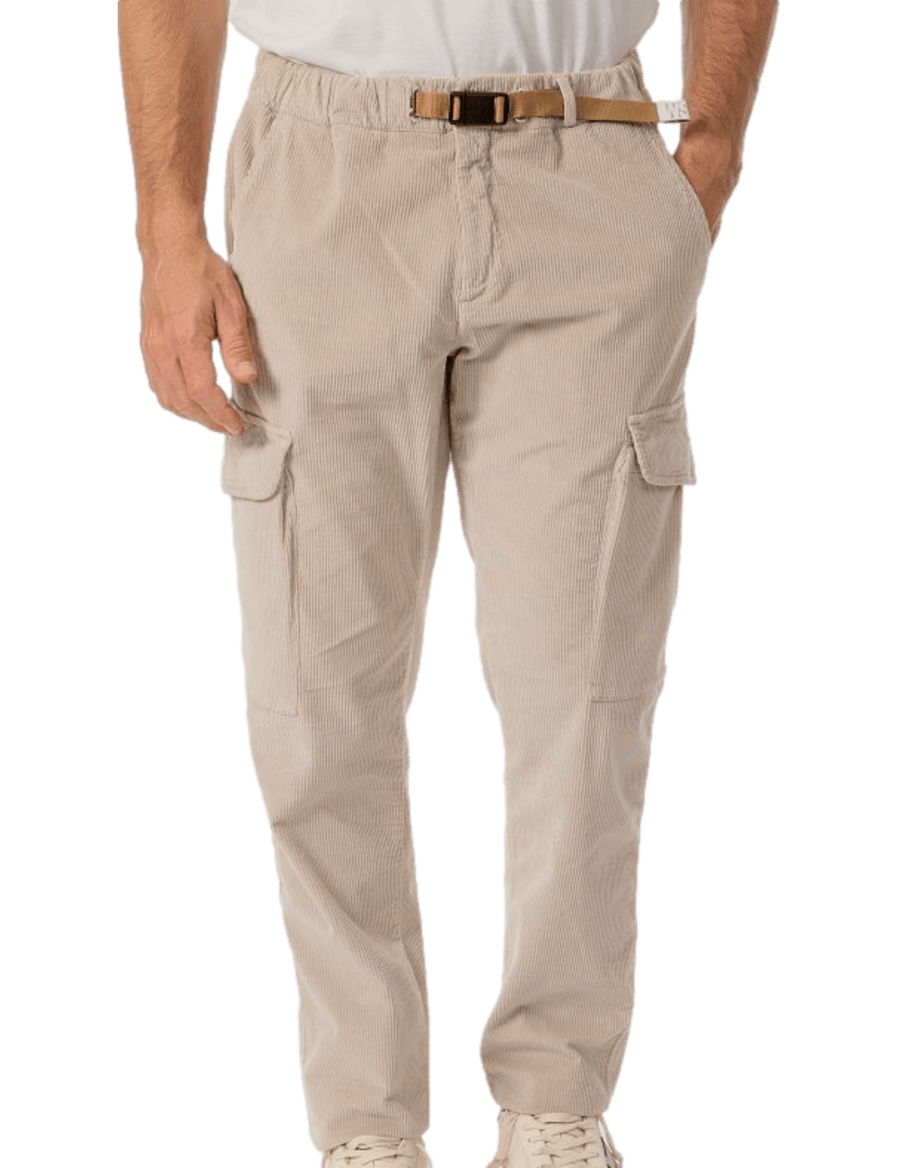 WHITE SAND pantalon cargo Bruce de pana beige claro | Ego Madrid