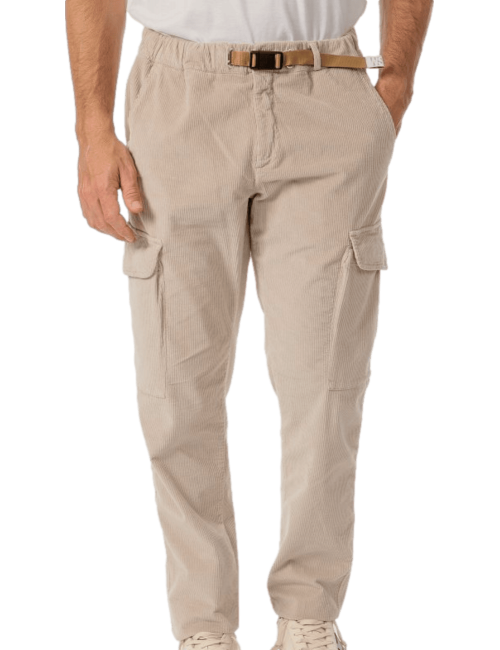 WHITE SAND pantalon cargo Bruce de pana beige claro | Ego Madrid