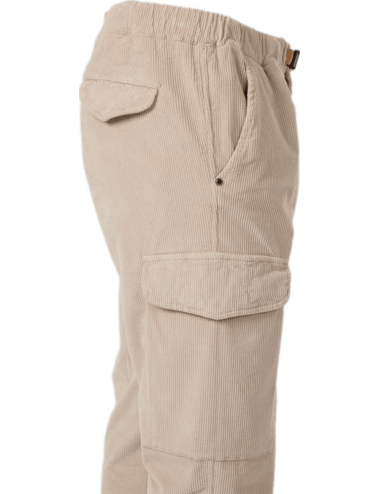 WHITE SAND pantalon cargo Bruce de pana beige claro | Ego Madrid 2