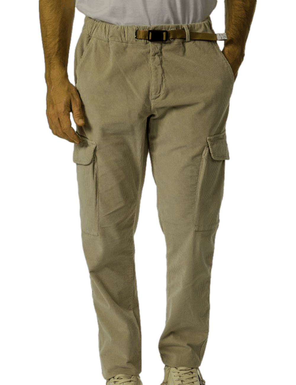 WHITE SAND pantalon cargo Bruce de pana verde caqui | Ego Madrid