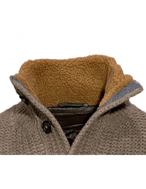 FERRANTE Chaqueta de punto marrón acolchada