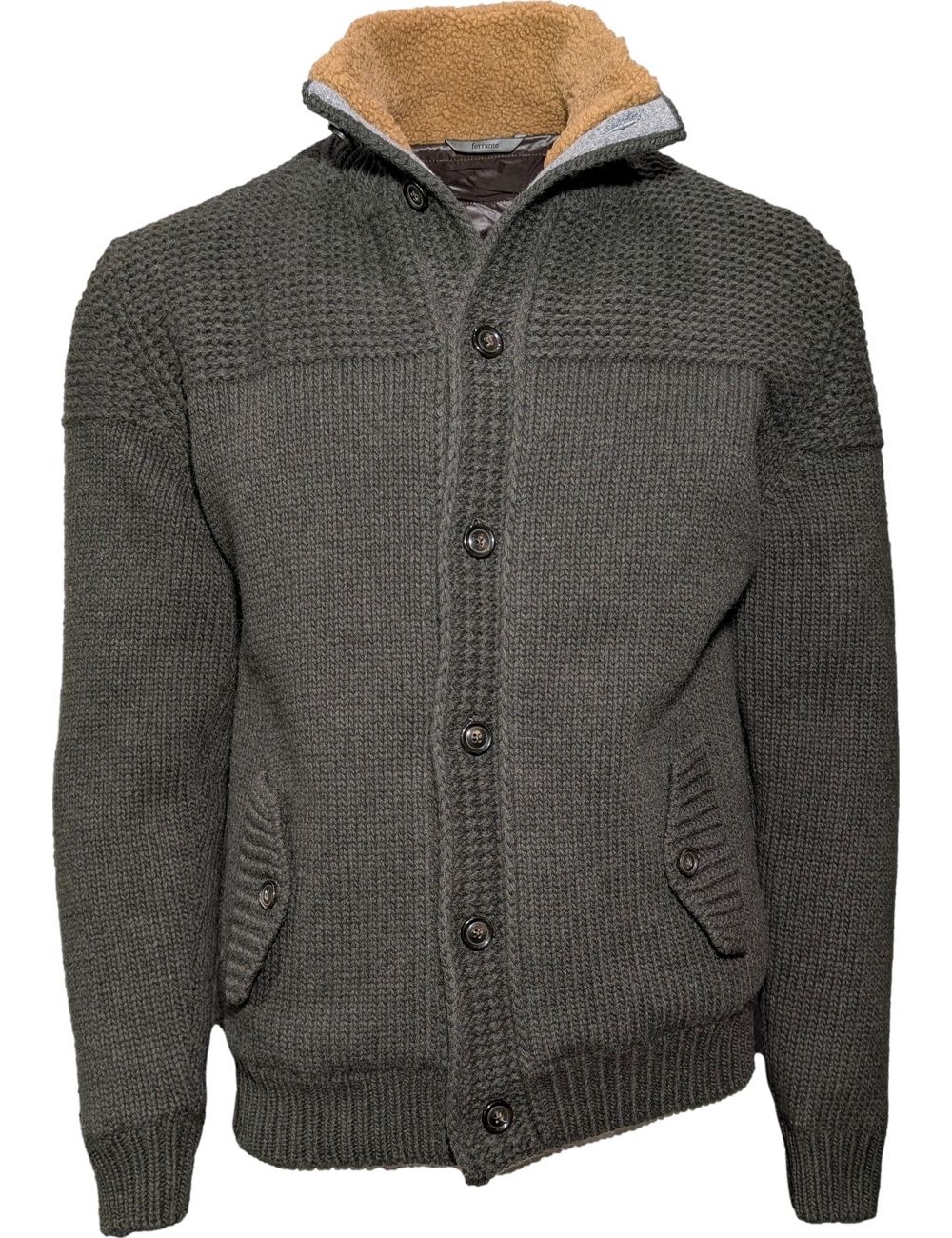 FERRANTE Chaqueta de punto verde acolchada