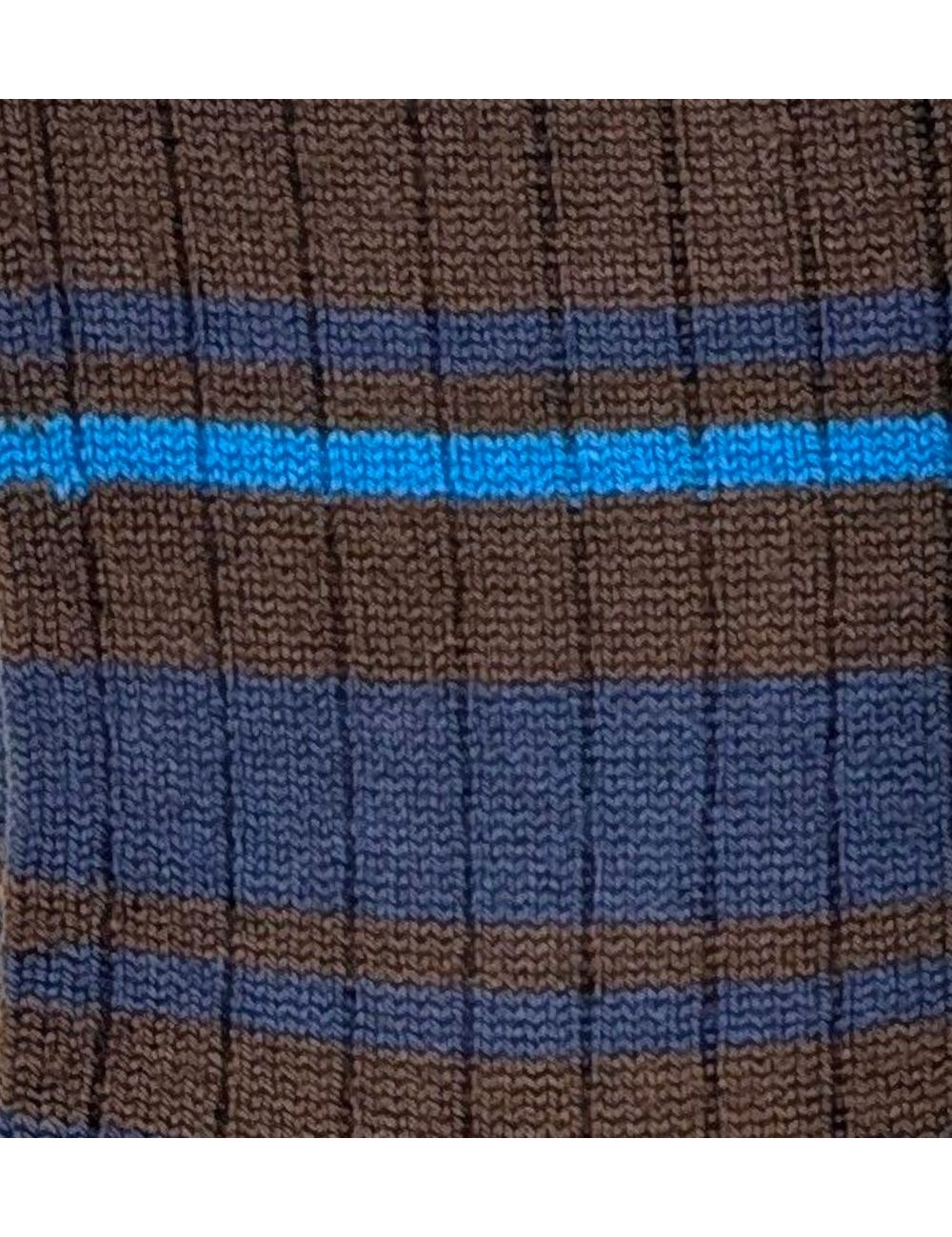 Alto Milano calcetín lana Andre gris rayas azules