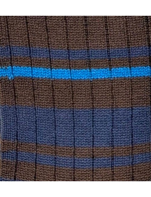 Alto Milano calcetín lana Andre gris rayas azules