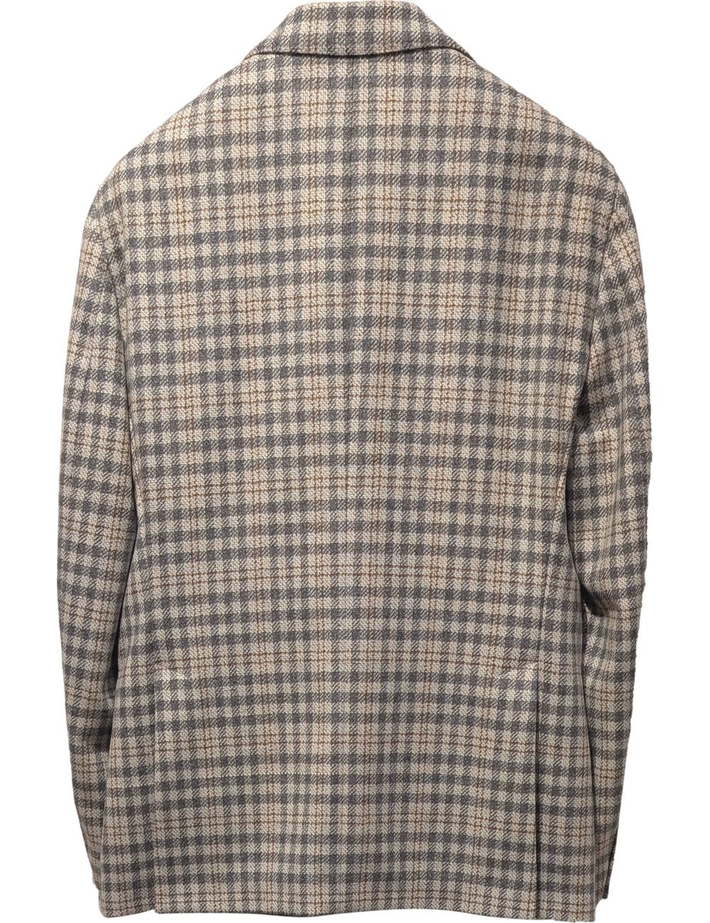 ALMIRANTE SEIS L.B.M. Americana Jack de cuadros en lana cashmere gris corte regular