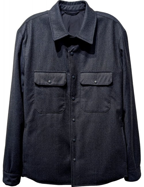 MAZZARELLI Sobrecamisa de lana azul | Almirante Seis Madrid