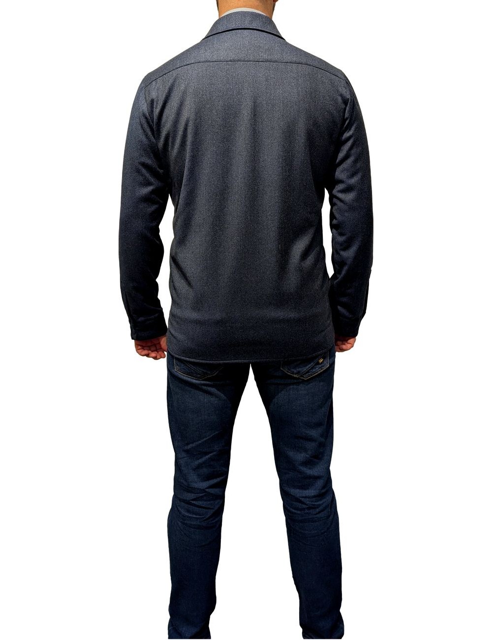 MAZZARELLI Sobrecamisa de lana azul | Almirante Seis Madrid