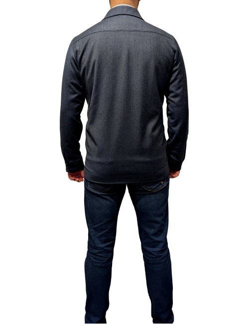 MAZZARELLI Sobrecamisa de lana azul | Almirante Seis Madrid
