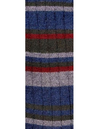 Alto Milano calcetín Andre verde rayas azul gris y granate 2