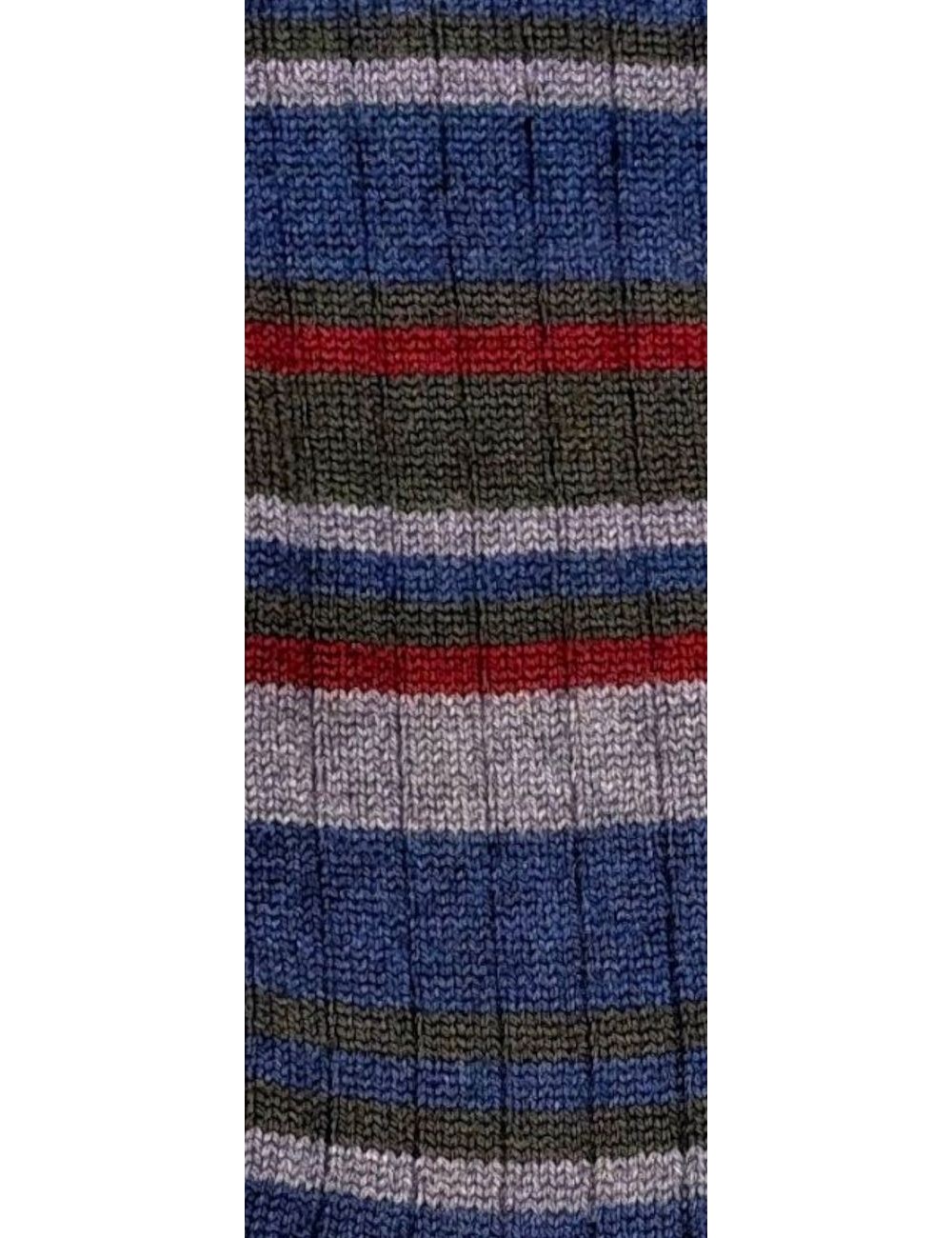 Alto Milano calcetín Andre verde rayas azul gris y granate