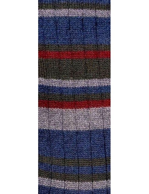 Alto Milano calcetín Andre verde rayas azul gris y granate