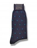 Alto Milano calcetín Bill azul topos turquesas