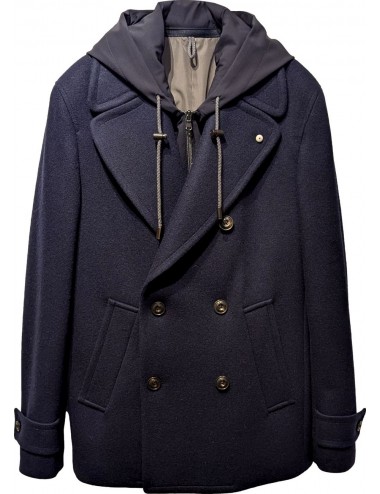 L.B.M. Abrigo chaquetón marinero azul con capucha desmontable