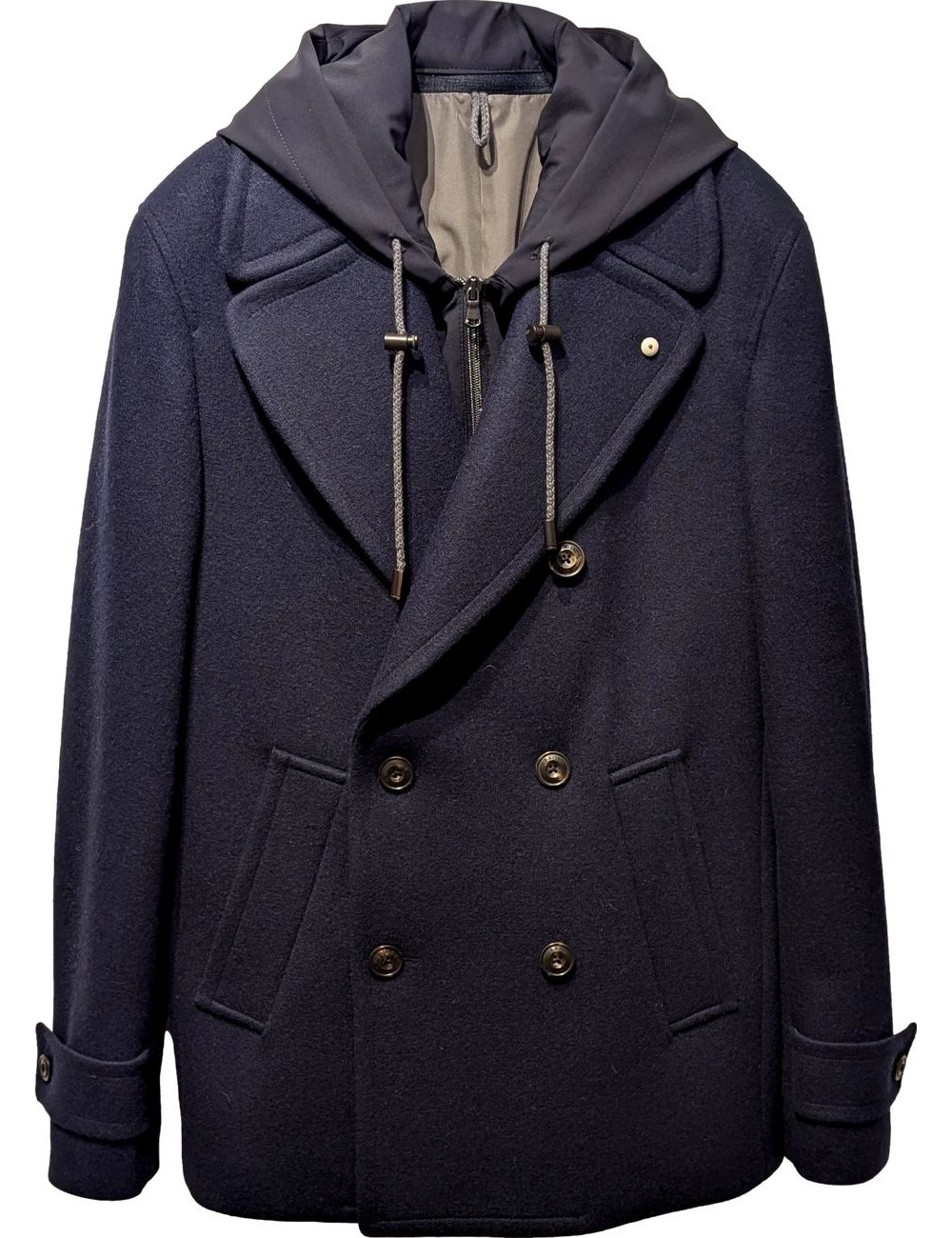 L.B.M. Abrigo chaquetón marinero azul con capucha desmontable
