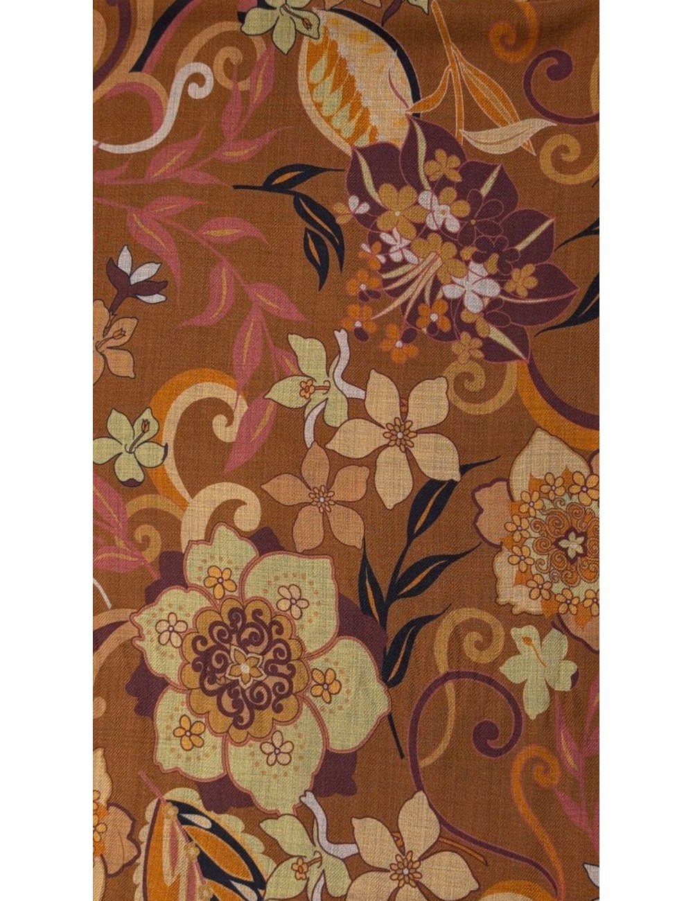 Arcuri Foulard Cric estampado floral ocre   | Almirante Seis Madrid