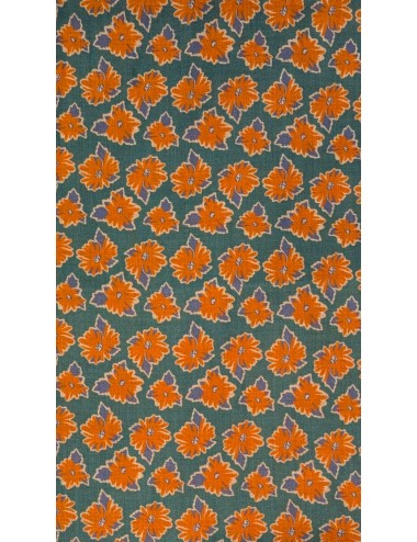 Arcuri Foulard Tec verde flores naranjas   | Almirante Seis Madrid 2
