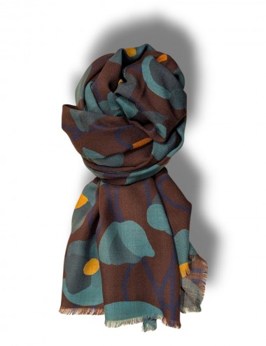 Arcuri Foulard Estampado floral marrón y verde  | Ego Madrid