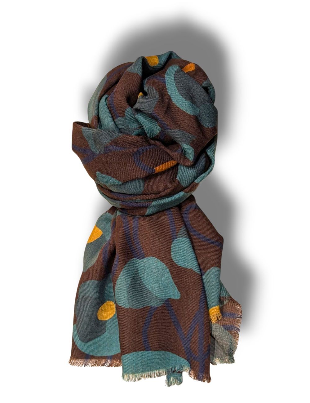Arcuri Foulard Estampado floral marrón y verde  | Ego Madrid