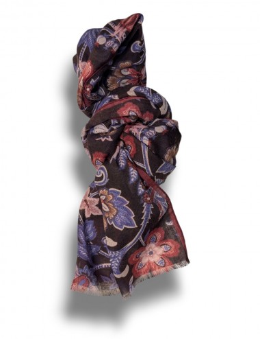 Rosi Foulard Dobbiaco Marrón con estampado floral | Almirante Seis
