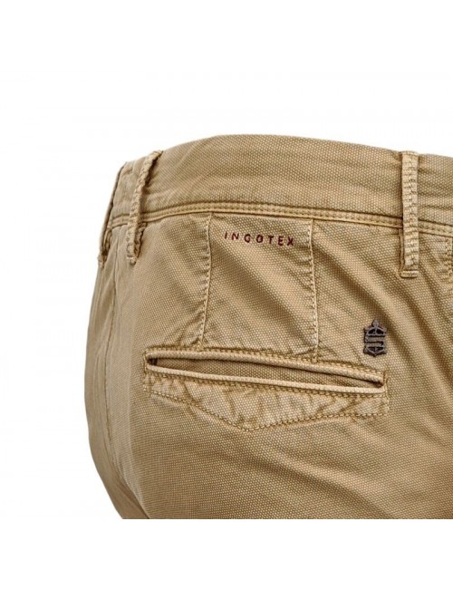 Pantalón slacks Incotex color piedra de algodón lavado en Almirante Seis Madrid