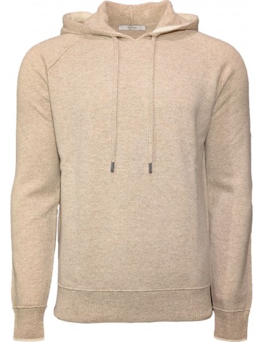 MASQ Sudadera beige de punto con capucha