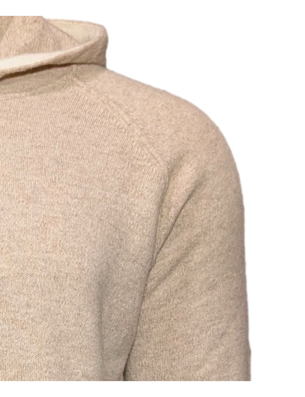MASQ Sudadera beige de punto con capucha