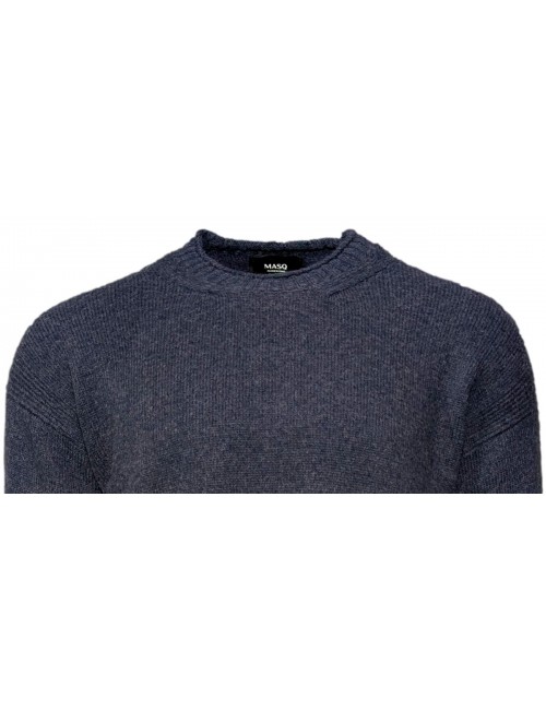 MASQ Jersey azul oversize cuello redondo azul tormenta