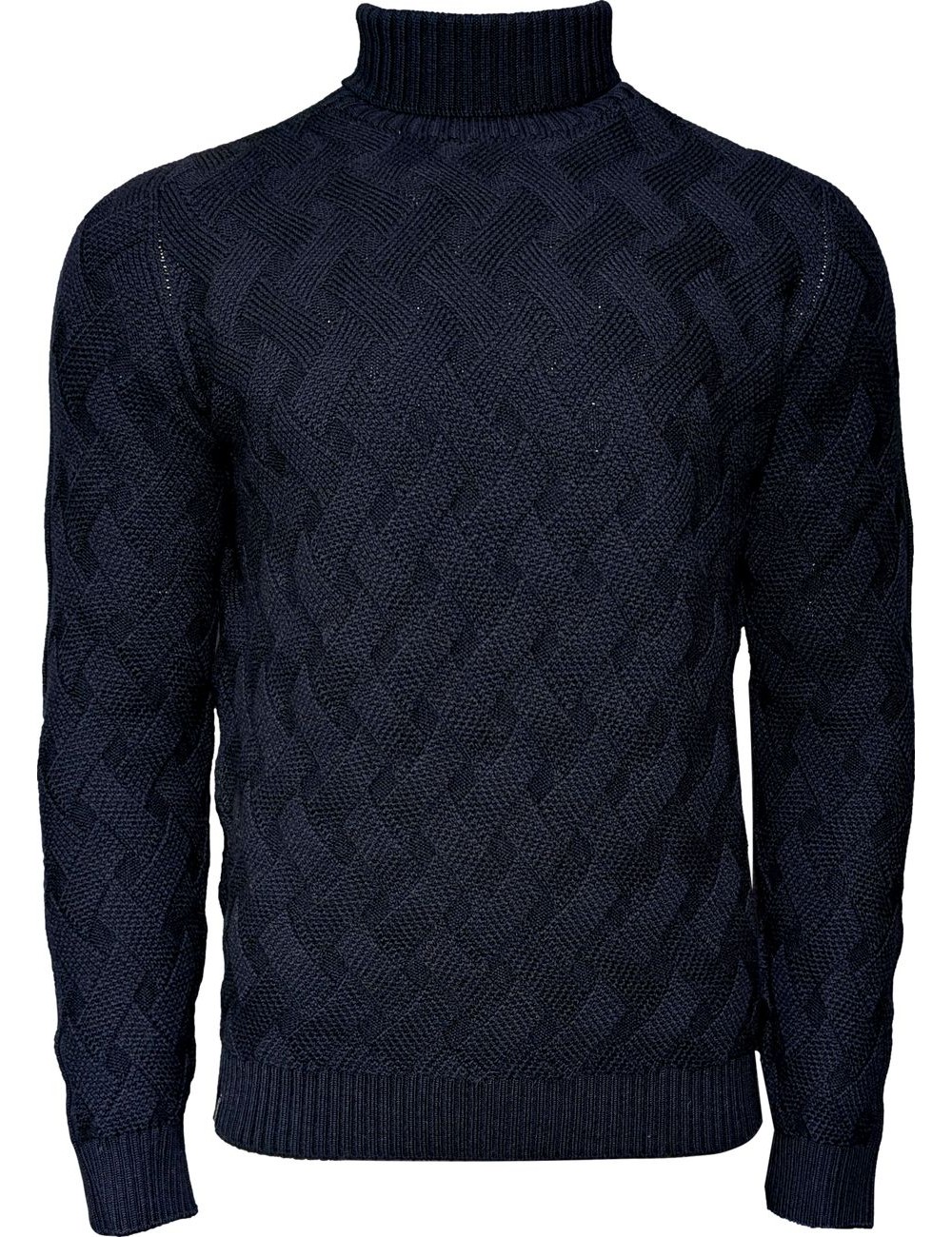 AROVESCIO Jersey sin costuras cuello alto Iris Cable azul marino