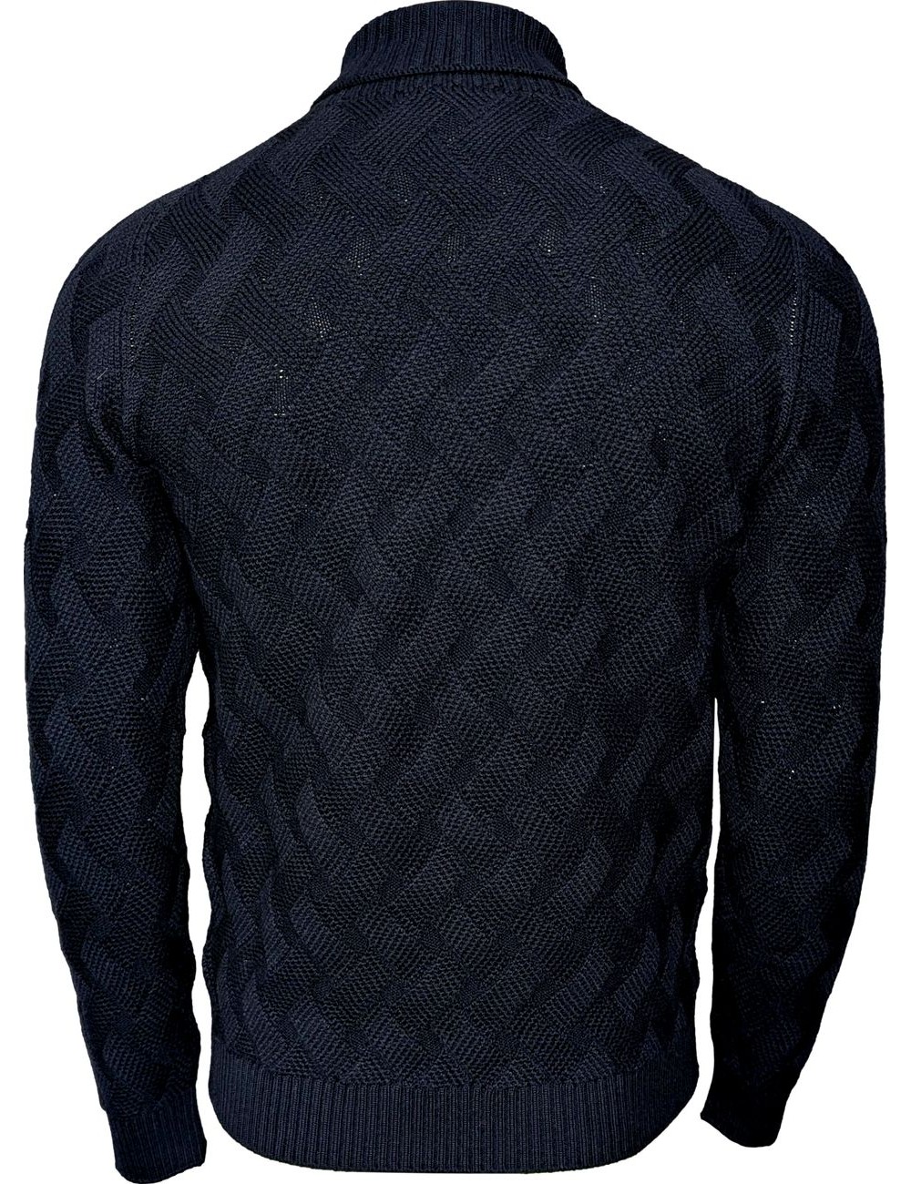 AROVESCIO Jersey sin costuras cuello alto Iris Cable azul marino