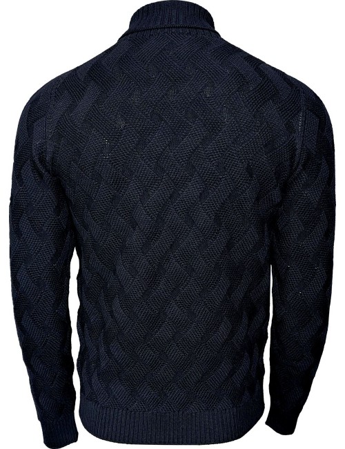 AROVESCIO Jersey sin costuras cuello alto Iris Cable azul marino