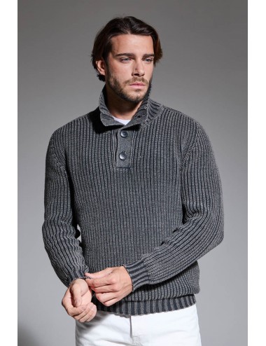 Arovescio Polo gris grafito con botones tinto Stone 2
