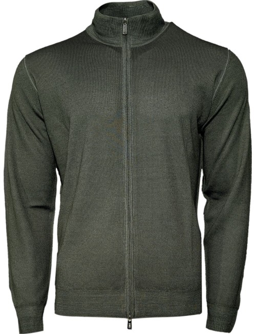 Fedeli cardigan Favonio con cremallera verde