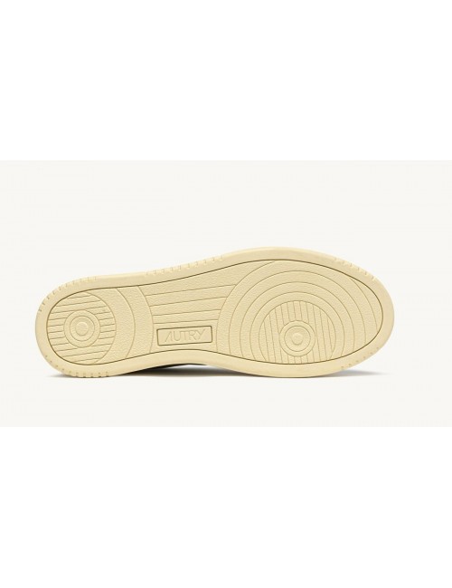 Autry medalist low piel de cabra blanco y ante verde salvia