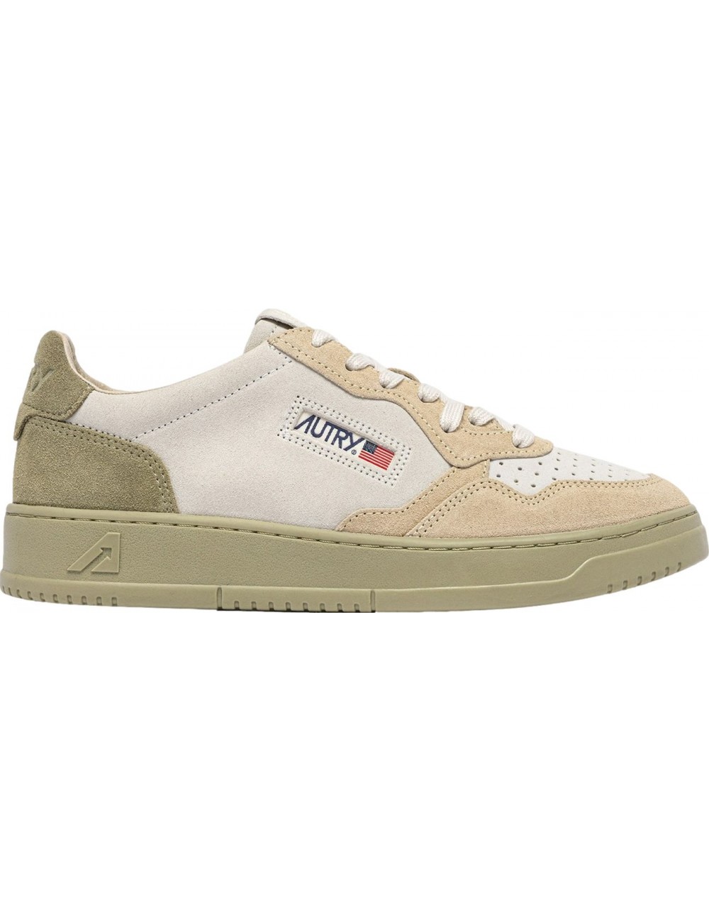 ZAPATILLAS MEDALIST LOW TRICOLOR EN ANTE BLANCO ARENA Y GRAY GREEN