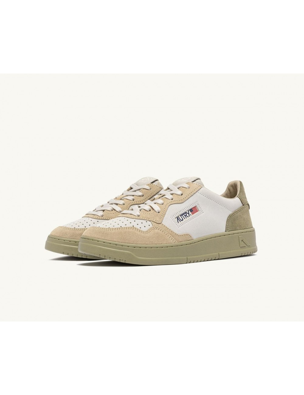 ZAPATILLAS MEDALIST LOW TRICOLOR EN ANTE BLANCO ARENA Y GRAY GREEN