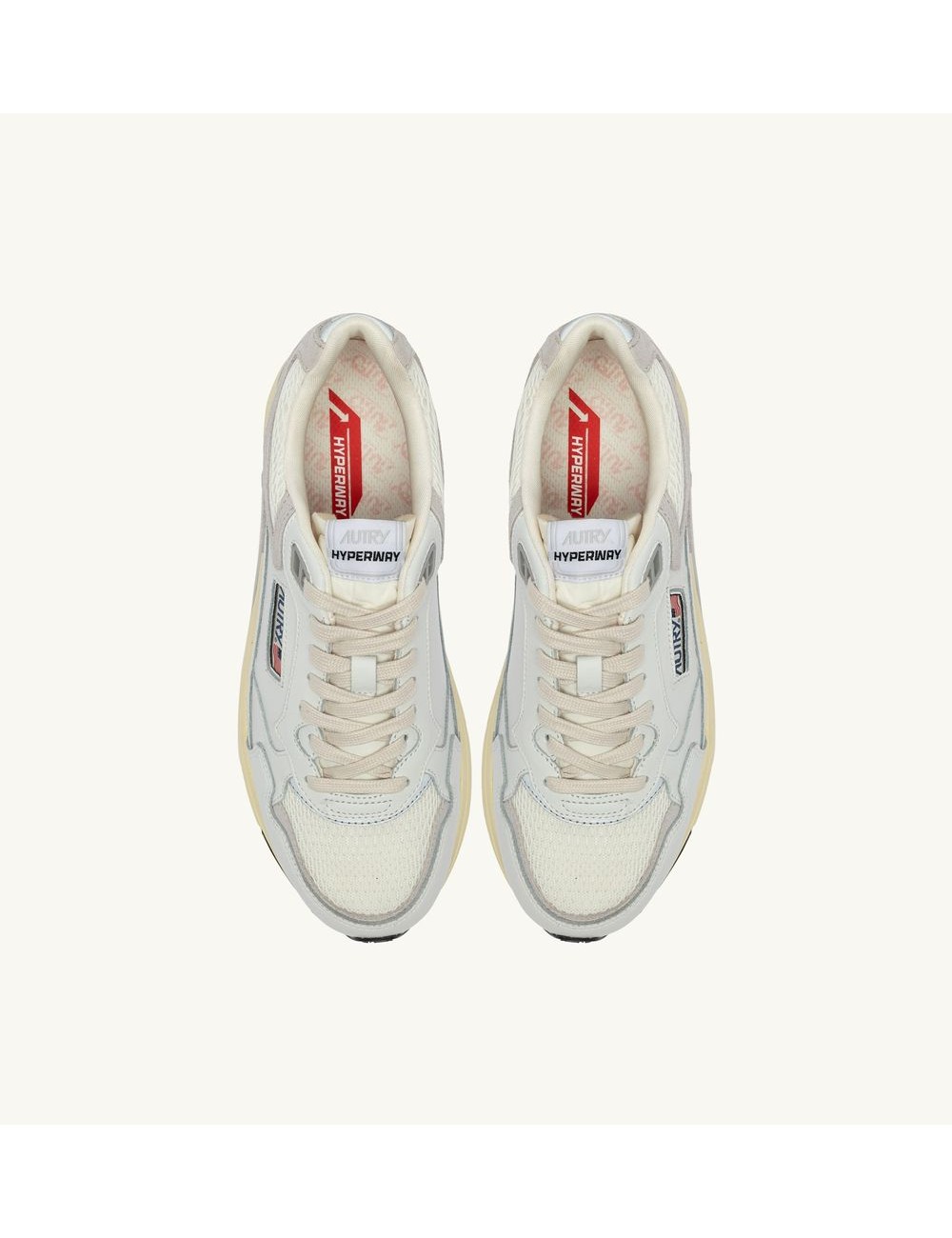 AUTRY zapatillas Hyperway en malla de nailon blanca  gris | Ego Madrid