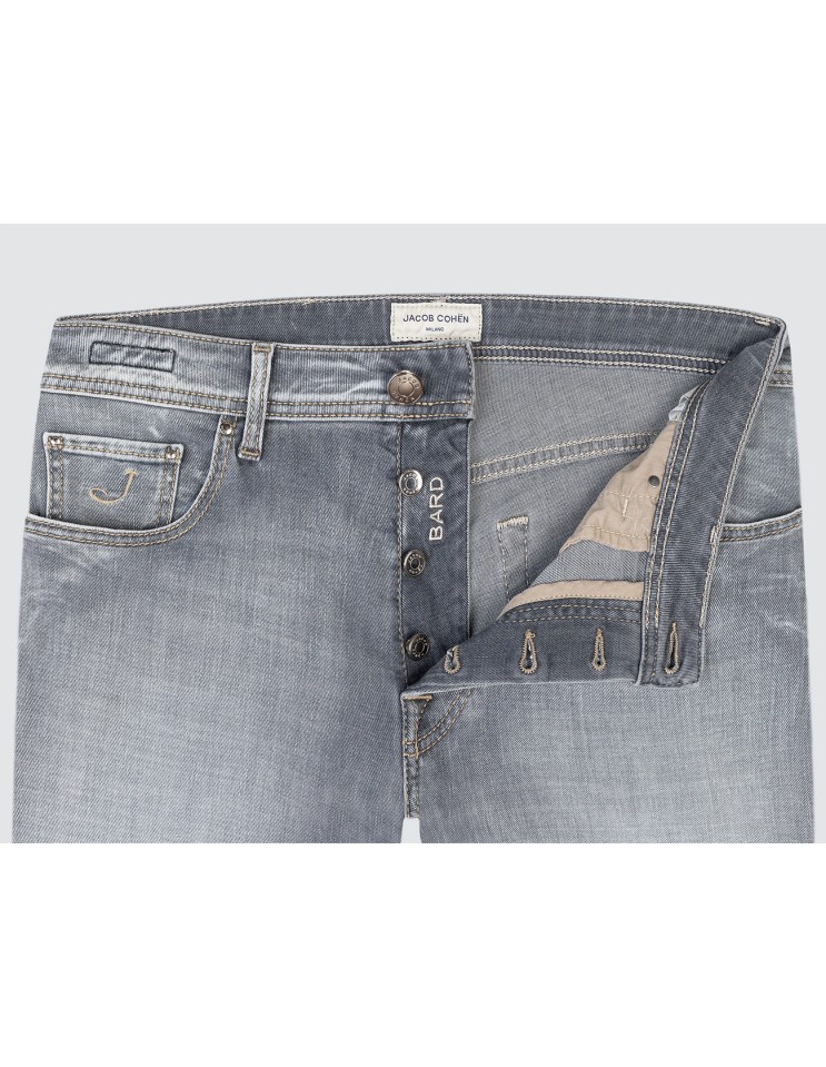 Jacob Cohën Jeans Bard gris con lavado claro