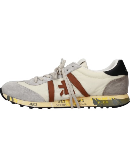 PREMIATA lucy blanca con logo marrón | Almirante Seis Madrid