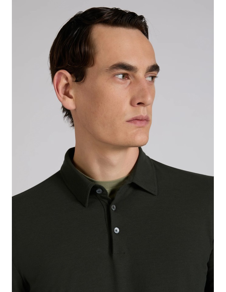 ZANONE polo manga larga IceCotton verde zanone