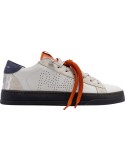 P448 zapatilla Jack blanco contraste azul y naranja suela negra