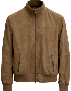 MABRUN cazadora bomber reversible ante microperforado y nailon Beige oscuro