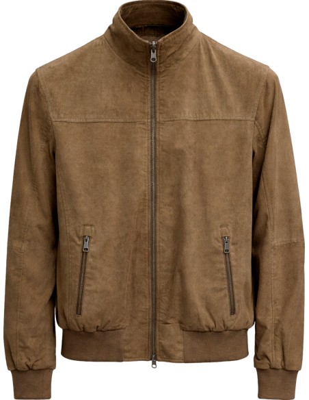 MABRUN cazadora bomber reversible ante microperforado y nailon Beige oscuro