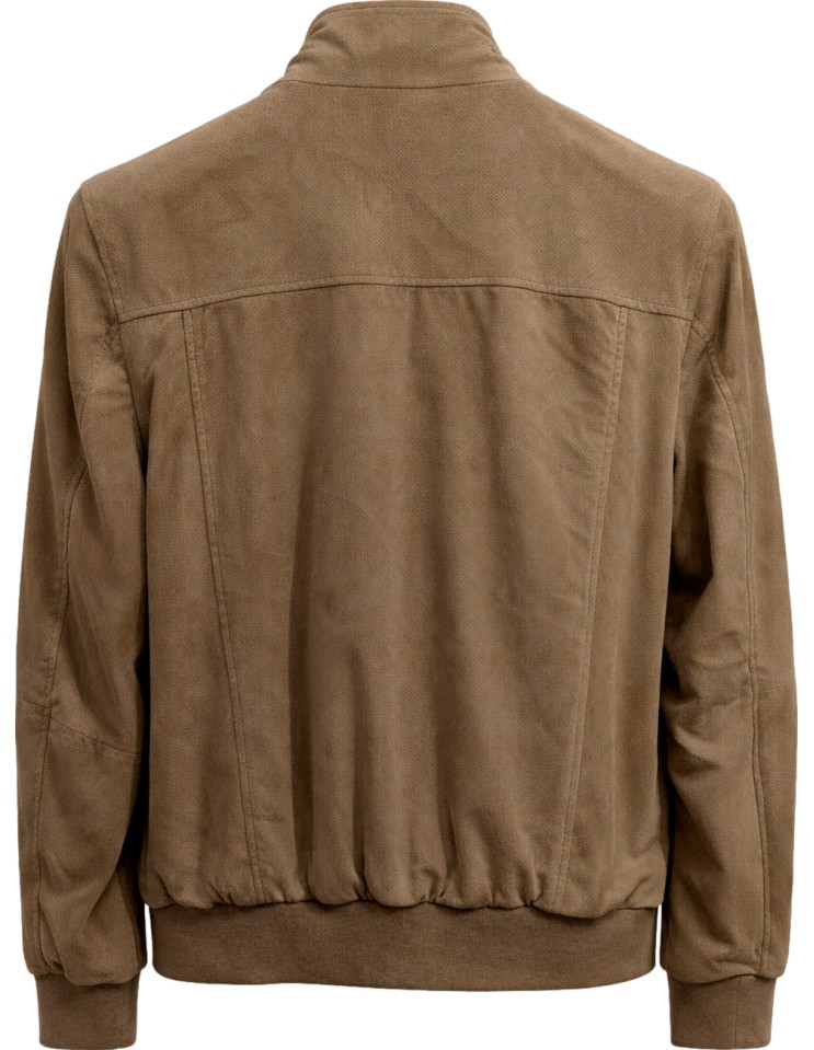 MABRUN cazadora bomber reversible ante microperforado y nailon Beige oscuro